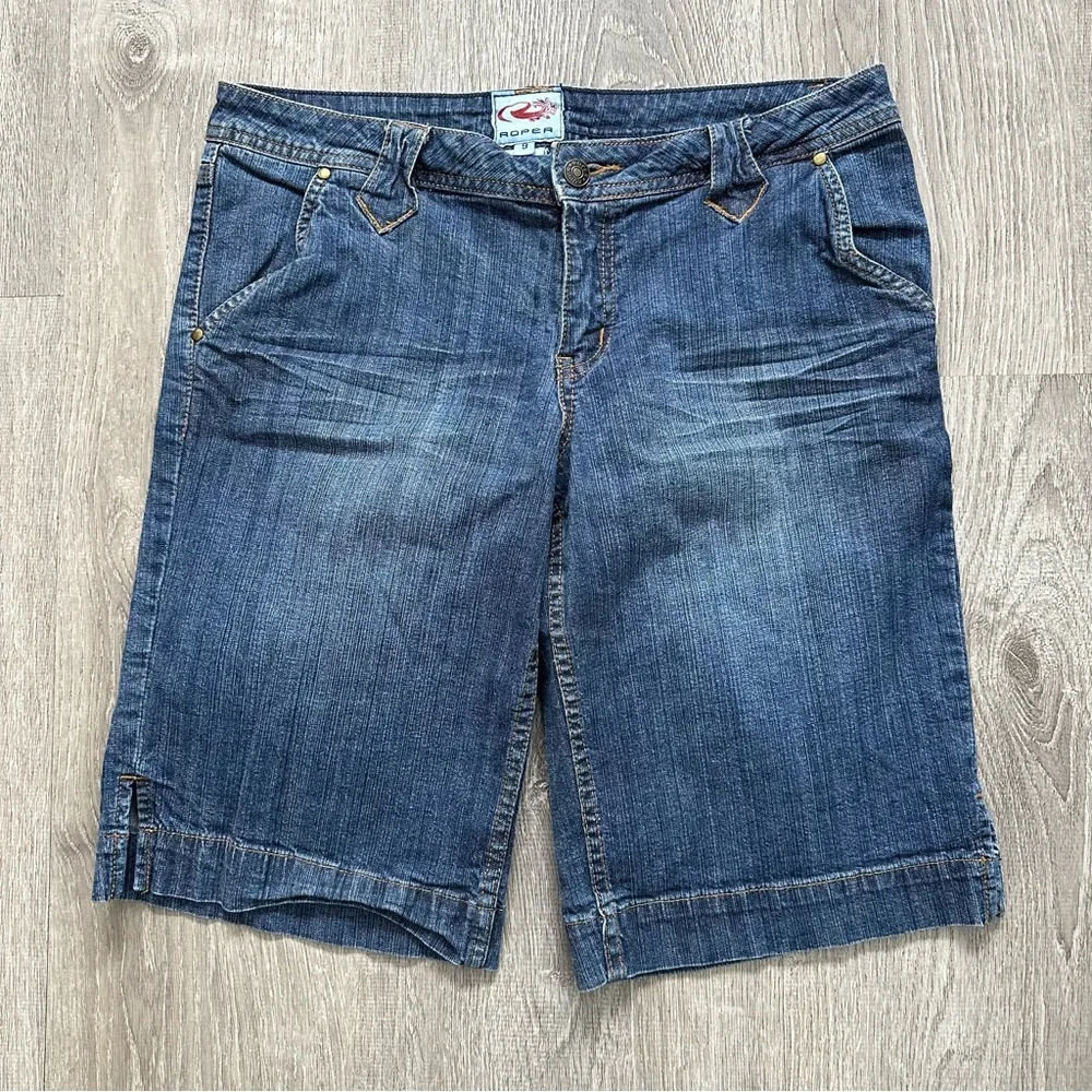 Roper Blue Jean Shorts Classic Knee-Length‎